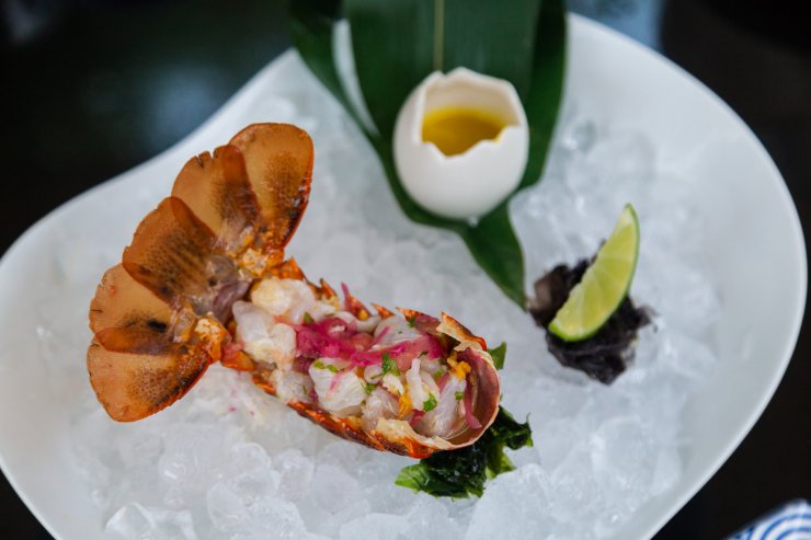Zela, Ibiza's Ceviche of rock lobster, marinated in tiger's milk