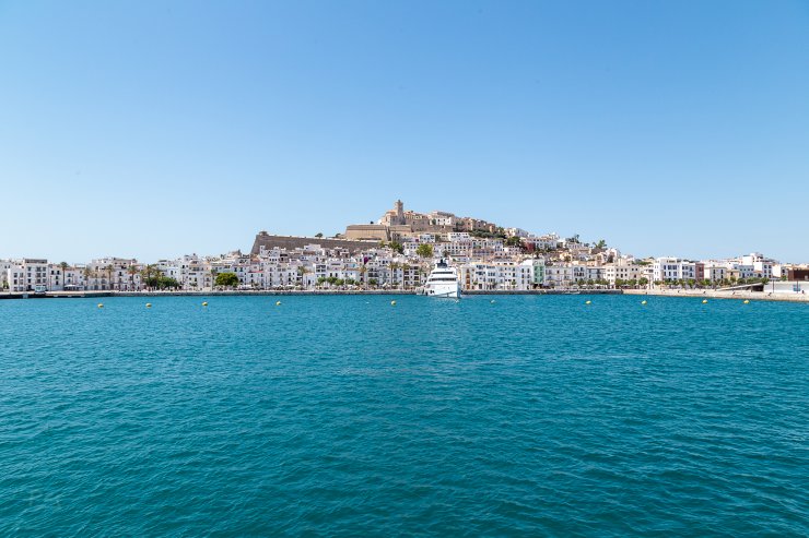 View of Ibiza Port from Aquabus Ferry